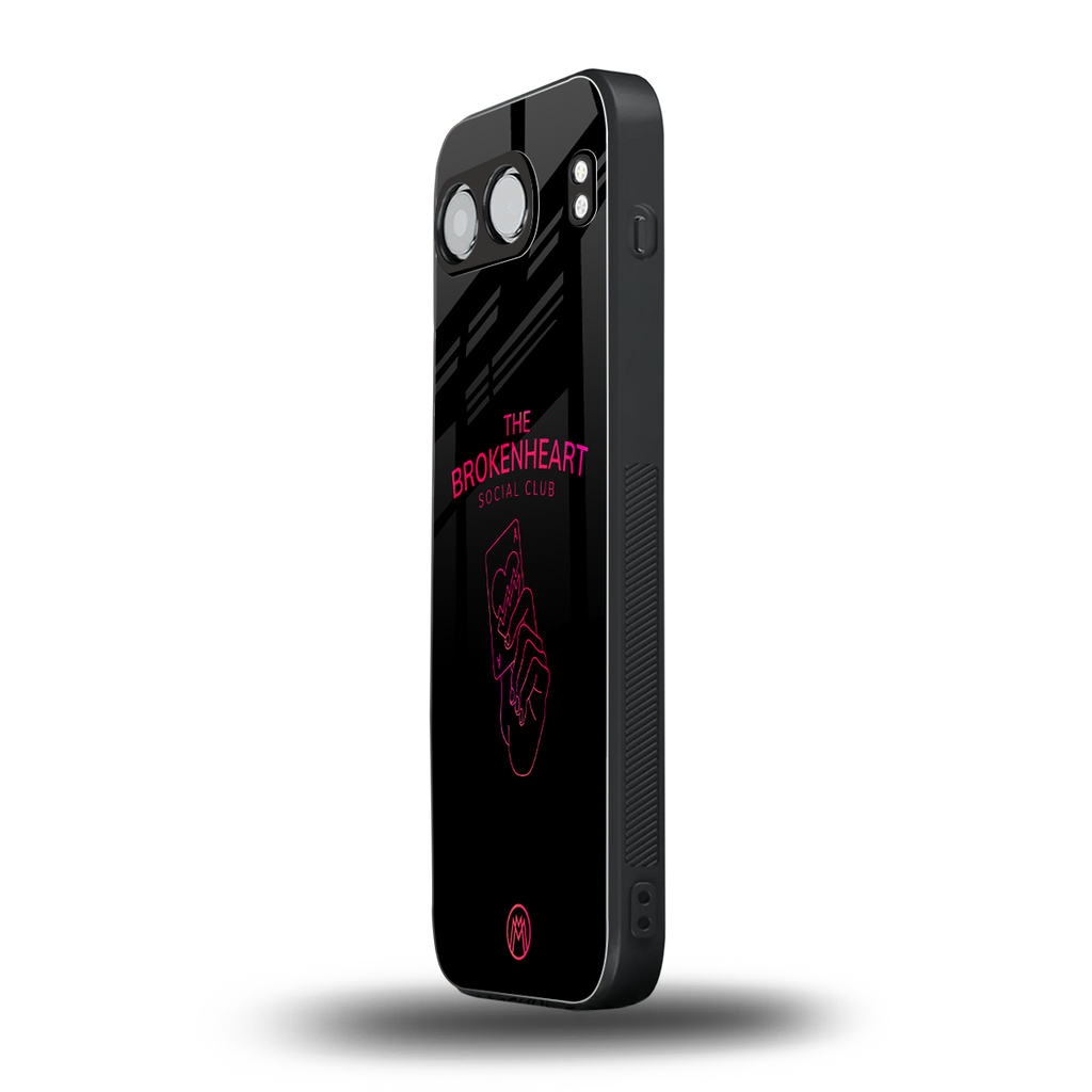 broken heart social club back phone cover | glass case for oneplus nord 4