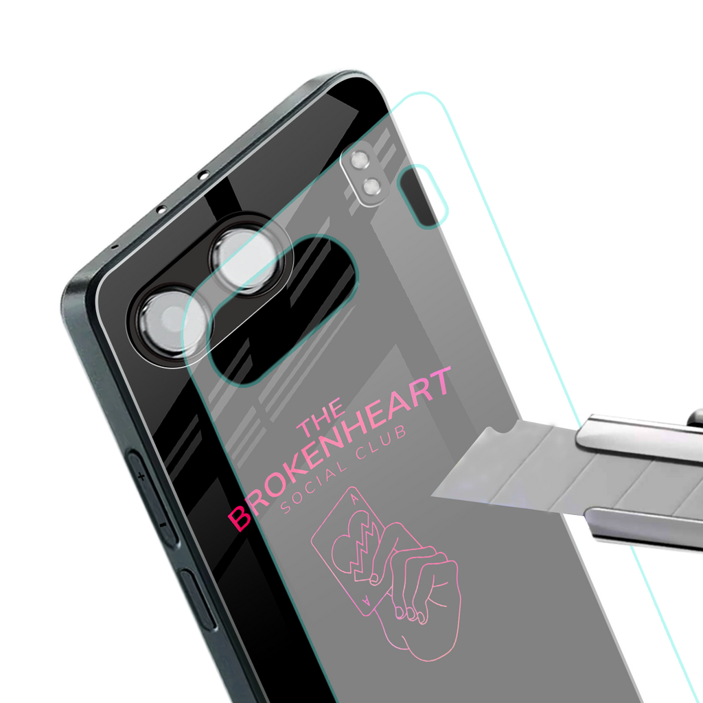 broken heart social club back phone cover | glass case for oneplus nord 4