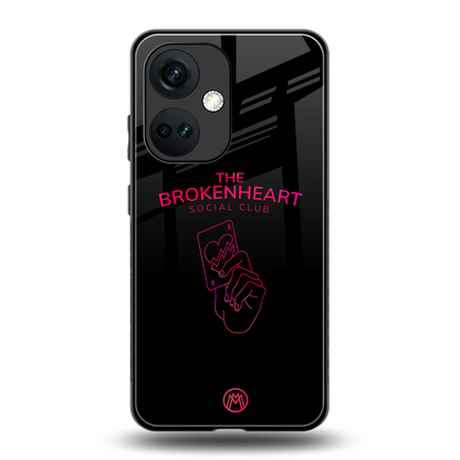 broken heart social club back phone cover | glass case for oneplus nord ce 3