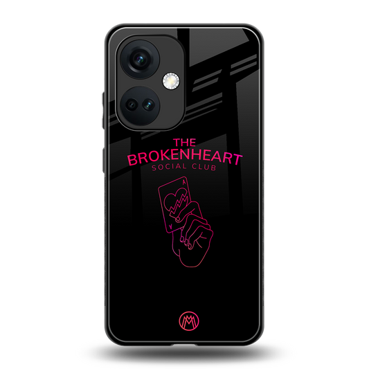 broken heart social club back phone cover | glass case for oneplus nord ce 3