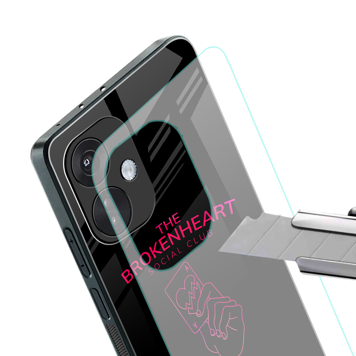 broken heart social club back phone cover | glass case for oneplus nord ce 3