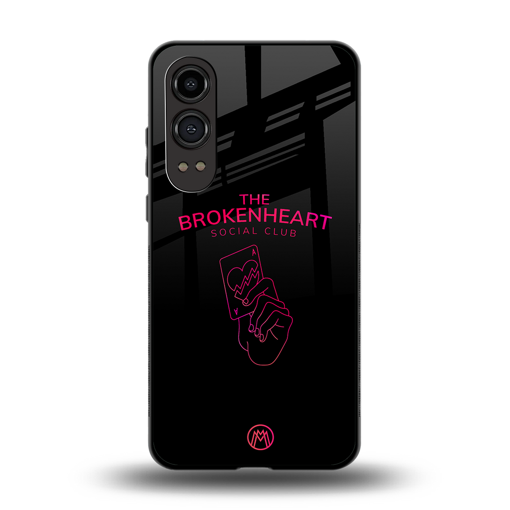 broken heart social club back phone cover | glass case for oneplus nord ce 4 lite