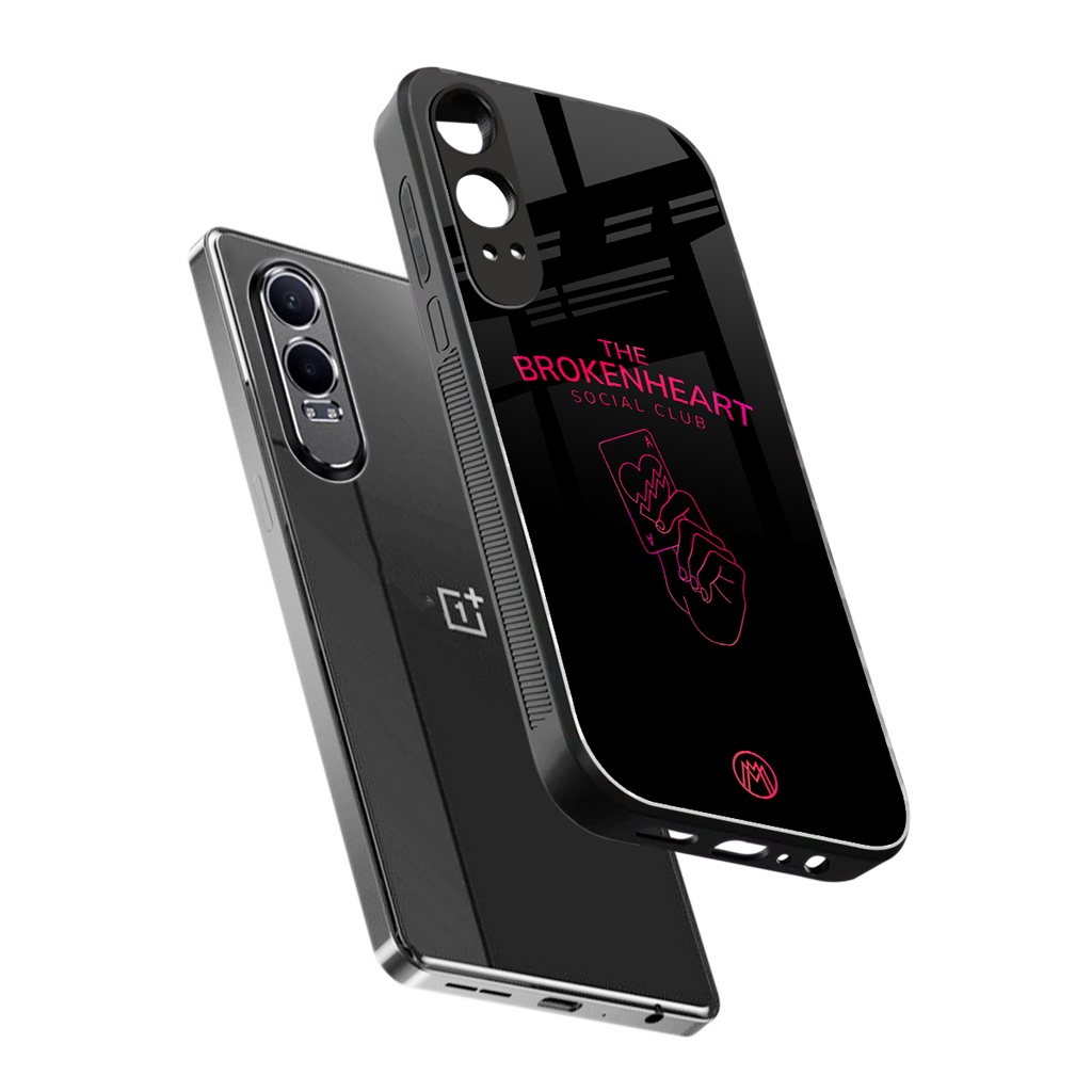 broken heart social club back phone cover | glass case for oneplus nord ce 4 lite