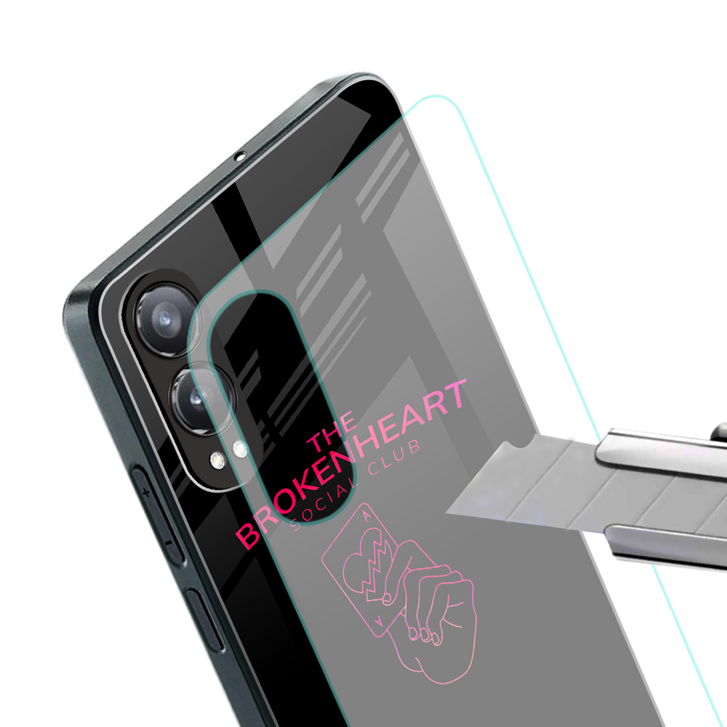 broken heart social club back phone cover | glass case for oneplus nord ce 4 lite