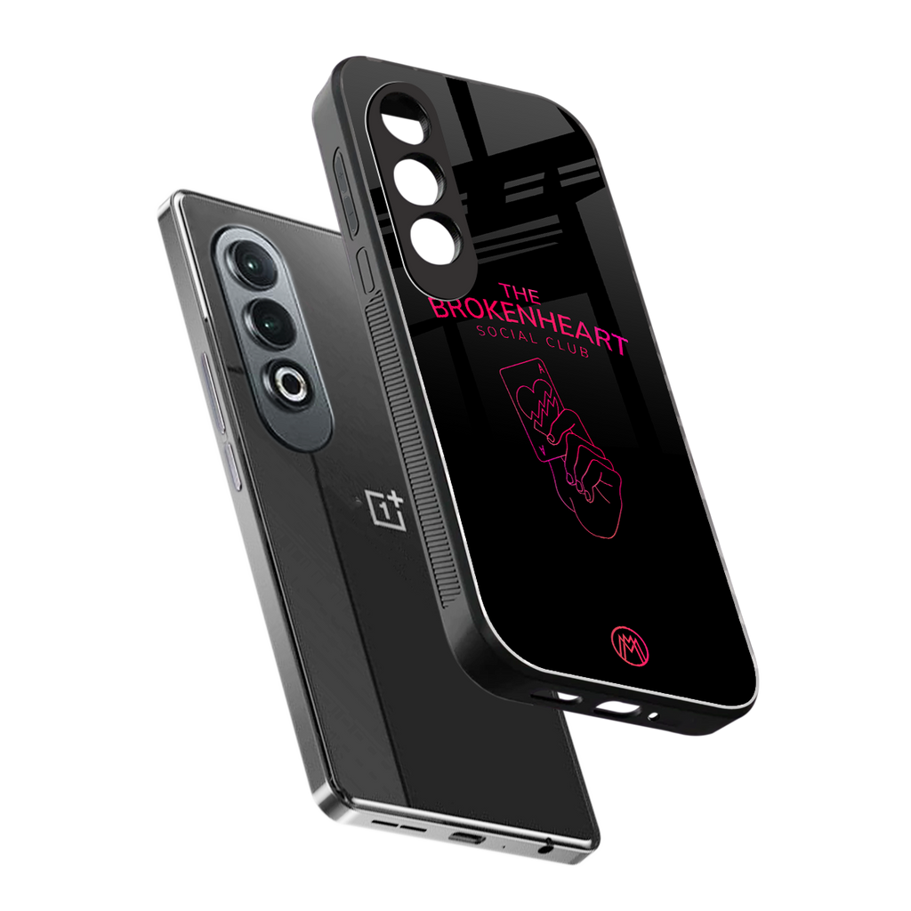 broken heart social club back phone cover | glass case for oneplus nord ce 4