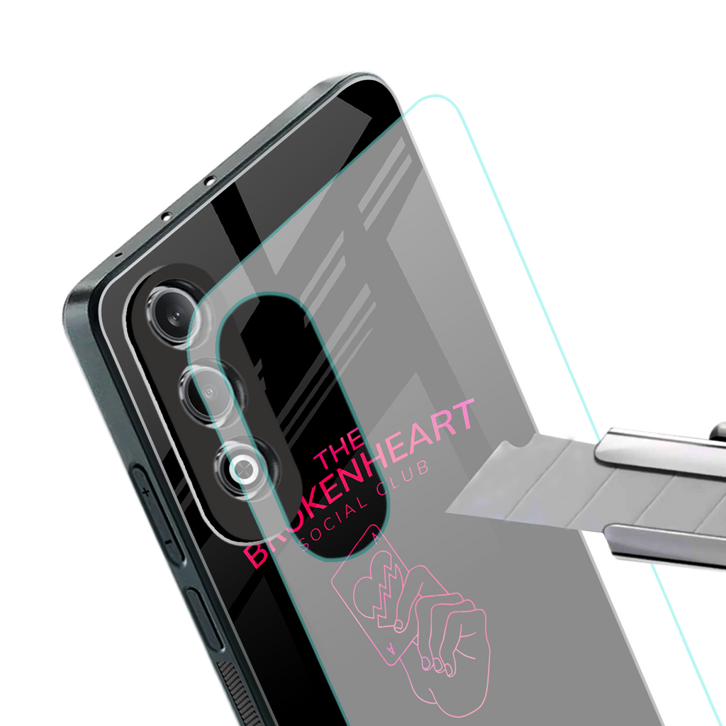 broken heart social club back phone cover | glass case for oneplus nord ce 4
