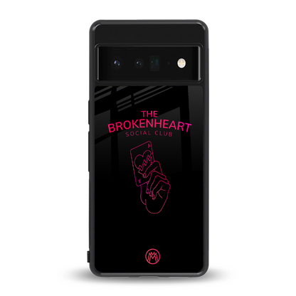 broken heart social club back phone cover | glass case for google pixel 6 pro