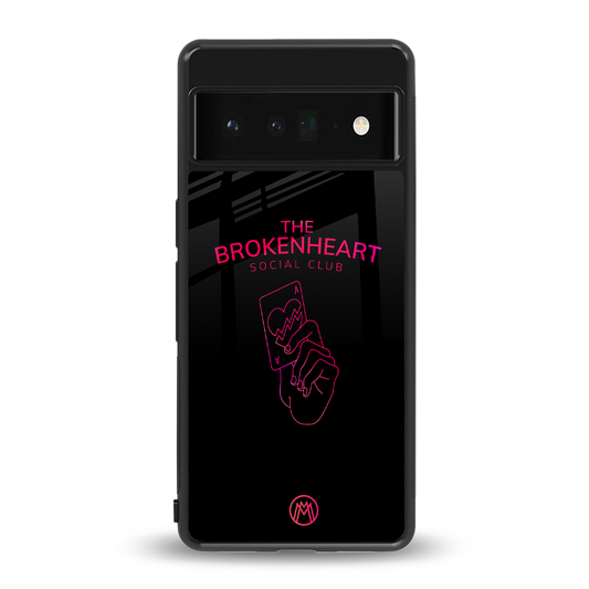 broken heart social club back phone cover | glass case for google pixel 6 pro