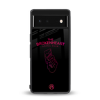 broken heart social club back phone cover | glass case for google pixel 6