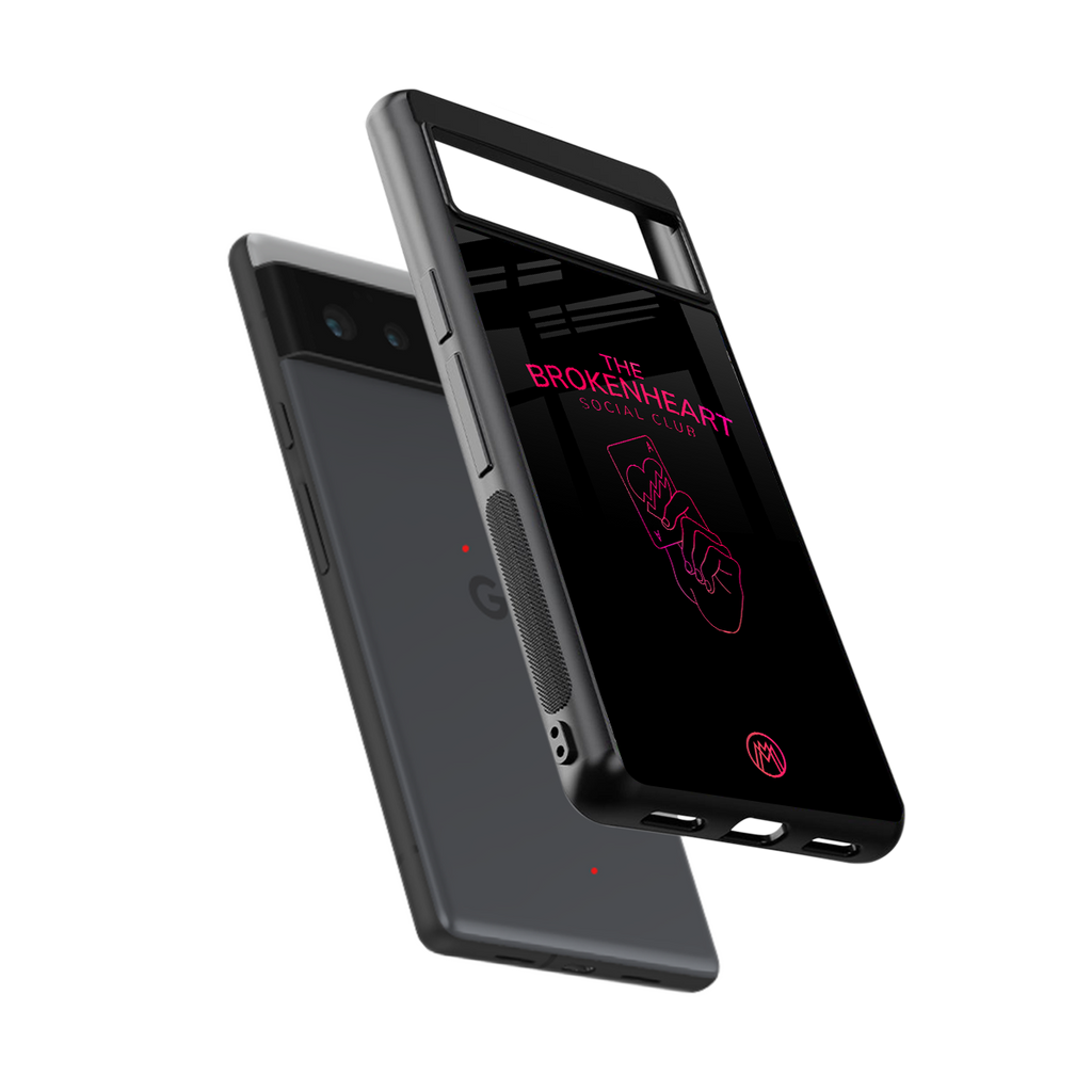 broken heart social club back phone cover | glass case for Google Pixel 6A