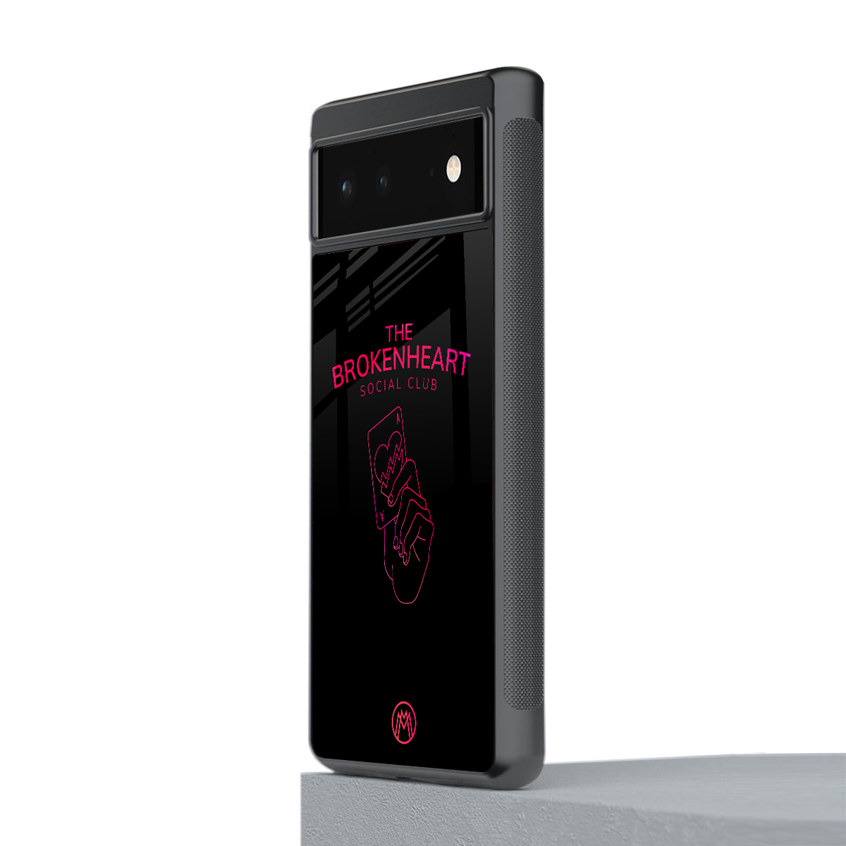 broken heart social club back phone cover | glass case for google pixel 6