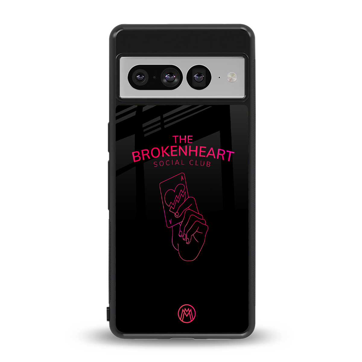 broken heart social club back phone cover | glass case for google pixel 7 pro