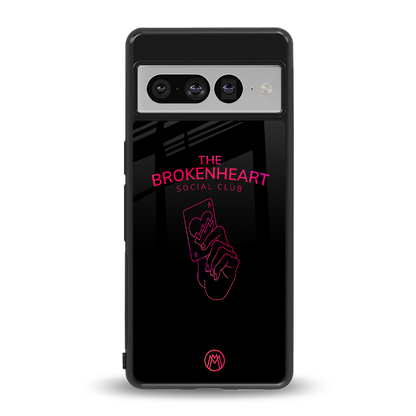 broken heart social club back phone cover | glass case for google pixel 7 pro
