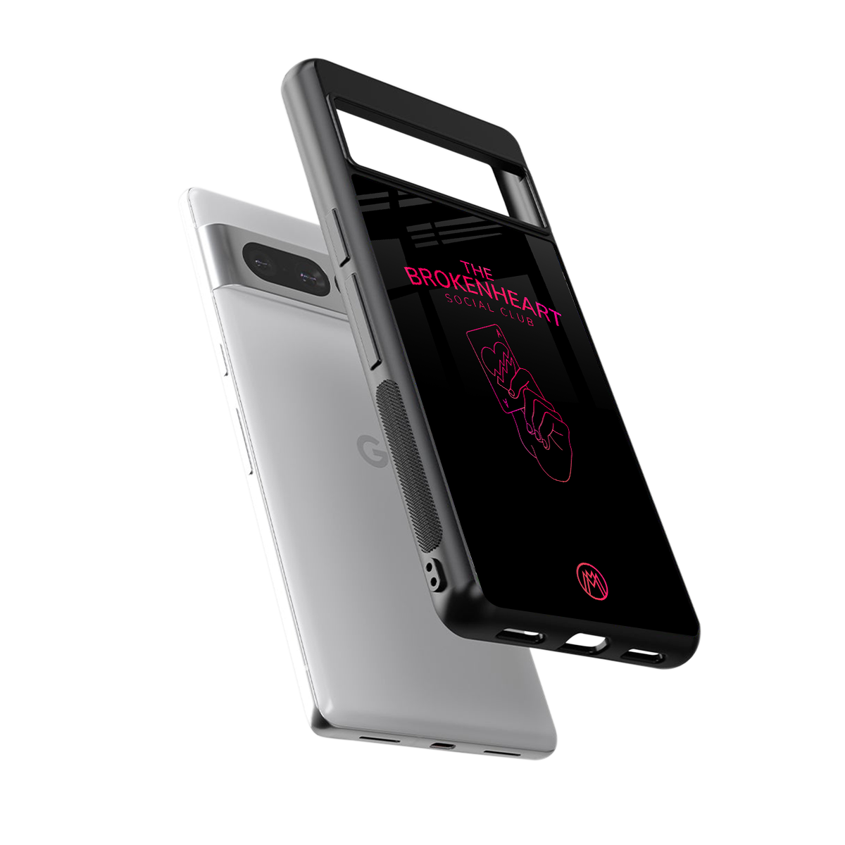 broken heart social club back phone cover | glass case for google pixel 7 pro
