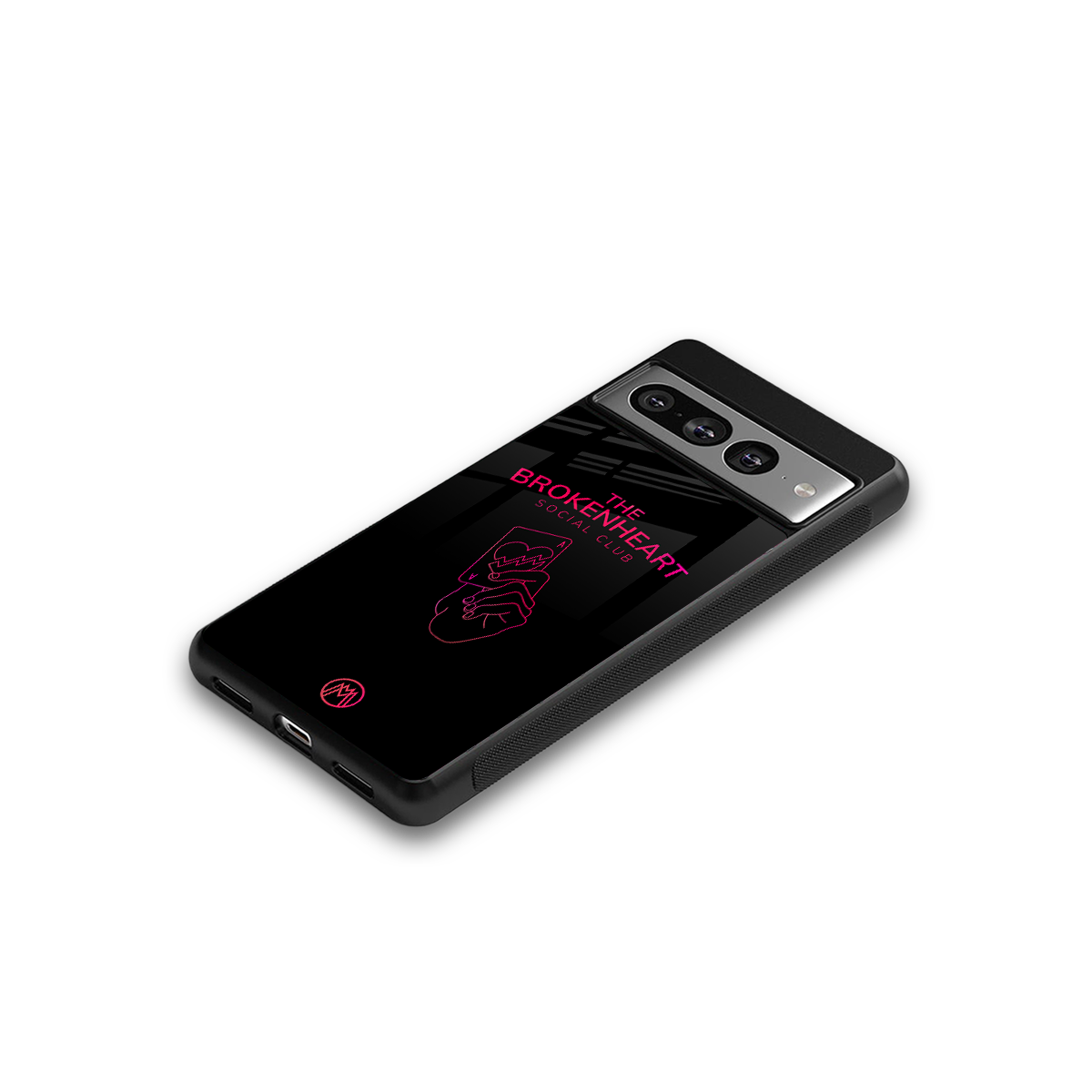broken heart social club back phone cover | glass case for google pixel 7 pro