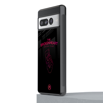 broken heart social club back phone cover | glass case for google pixel 7 pro