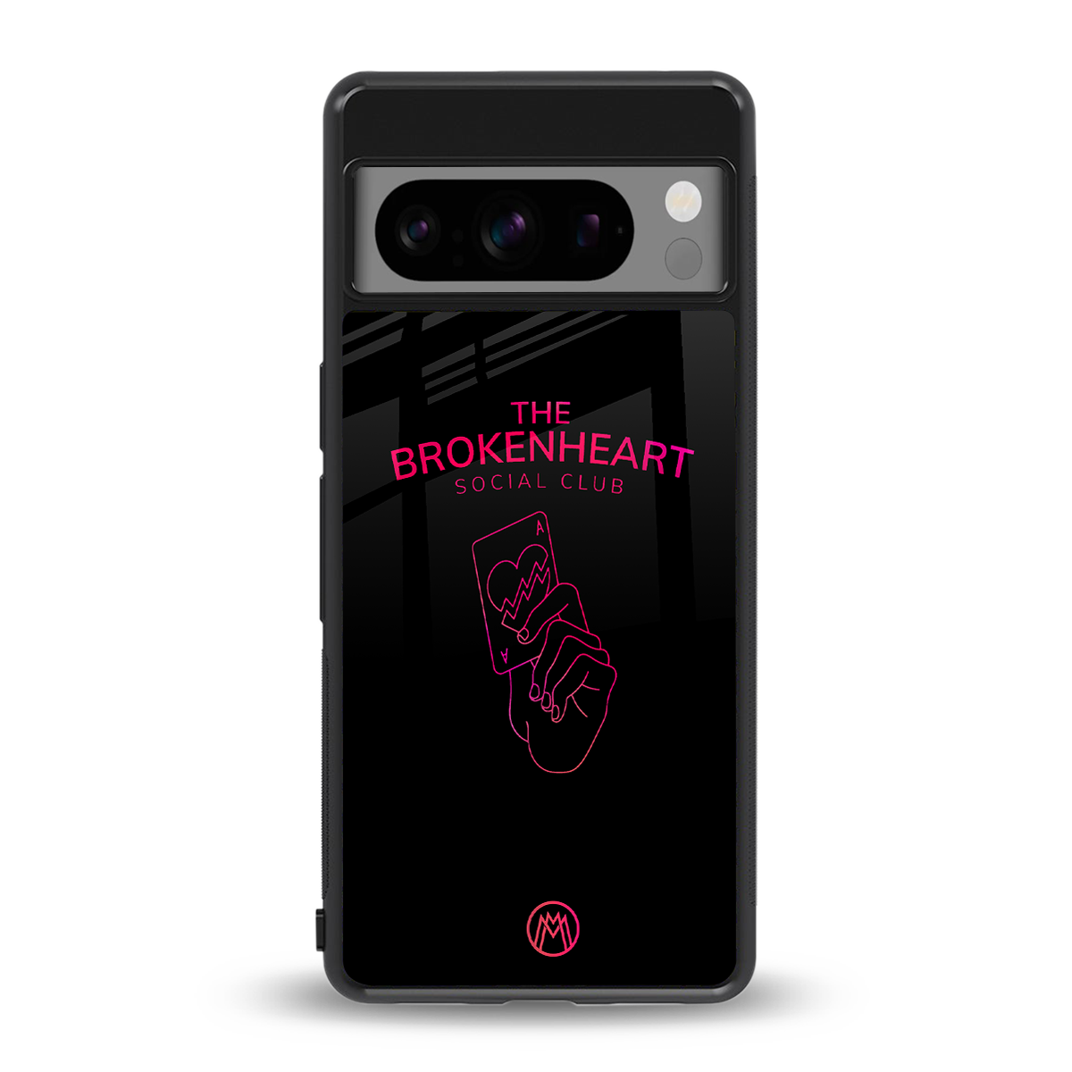 broken heart social club back phone cover | glass case for google pixel 8 pro