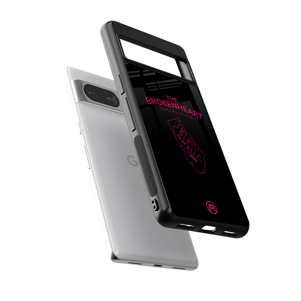 broken heart social club back phone cover | glass case for Google Pixel 8