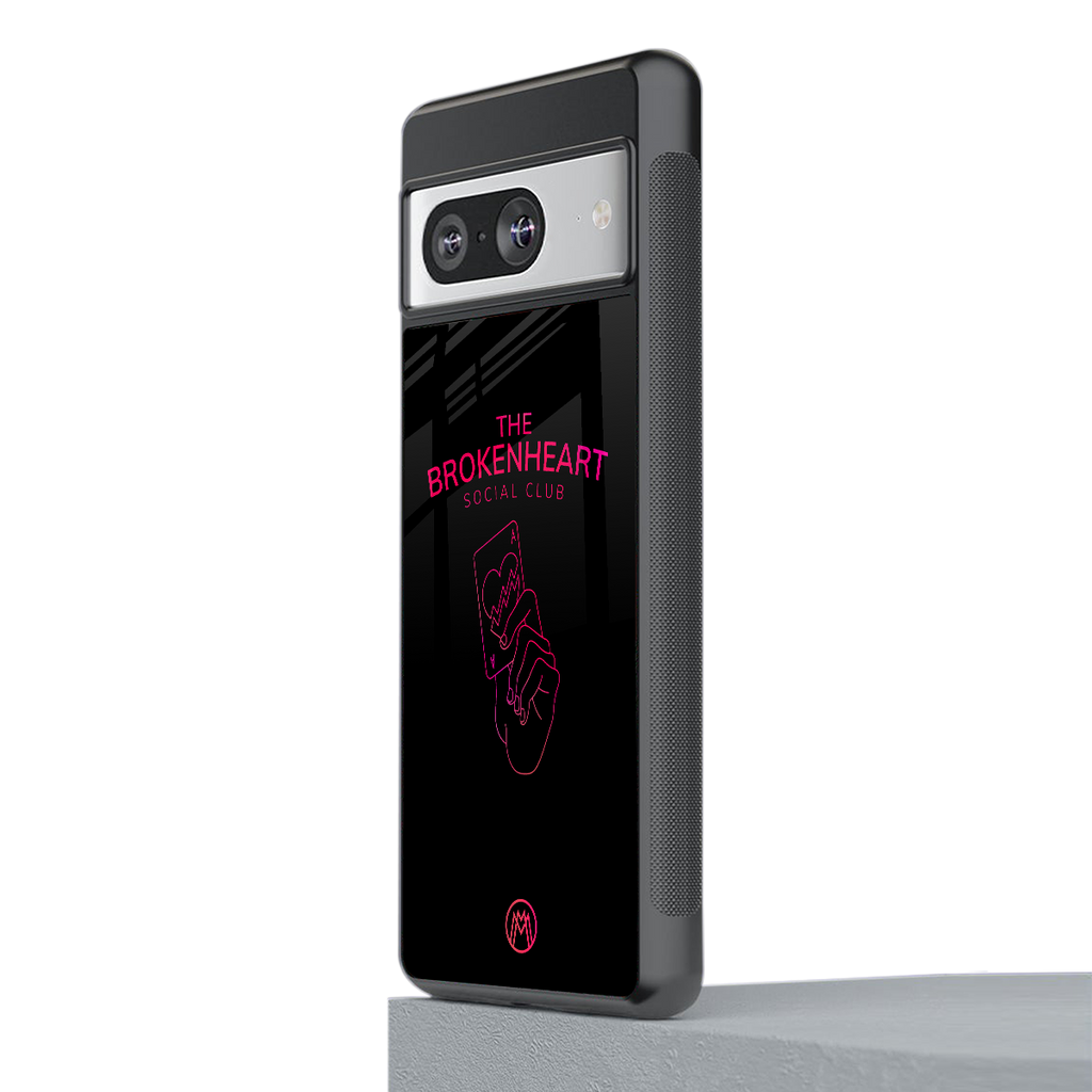 broken heart social club back phone cover | glass case for Google Pixel 8