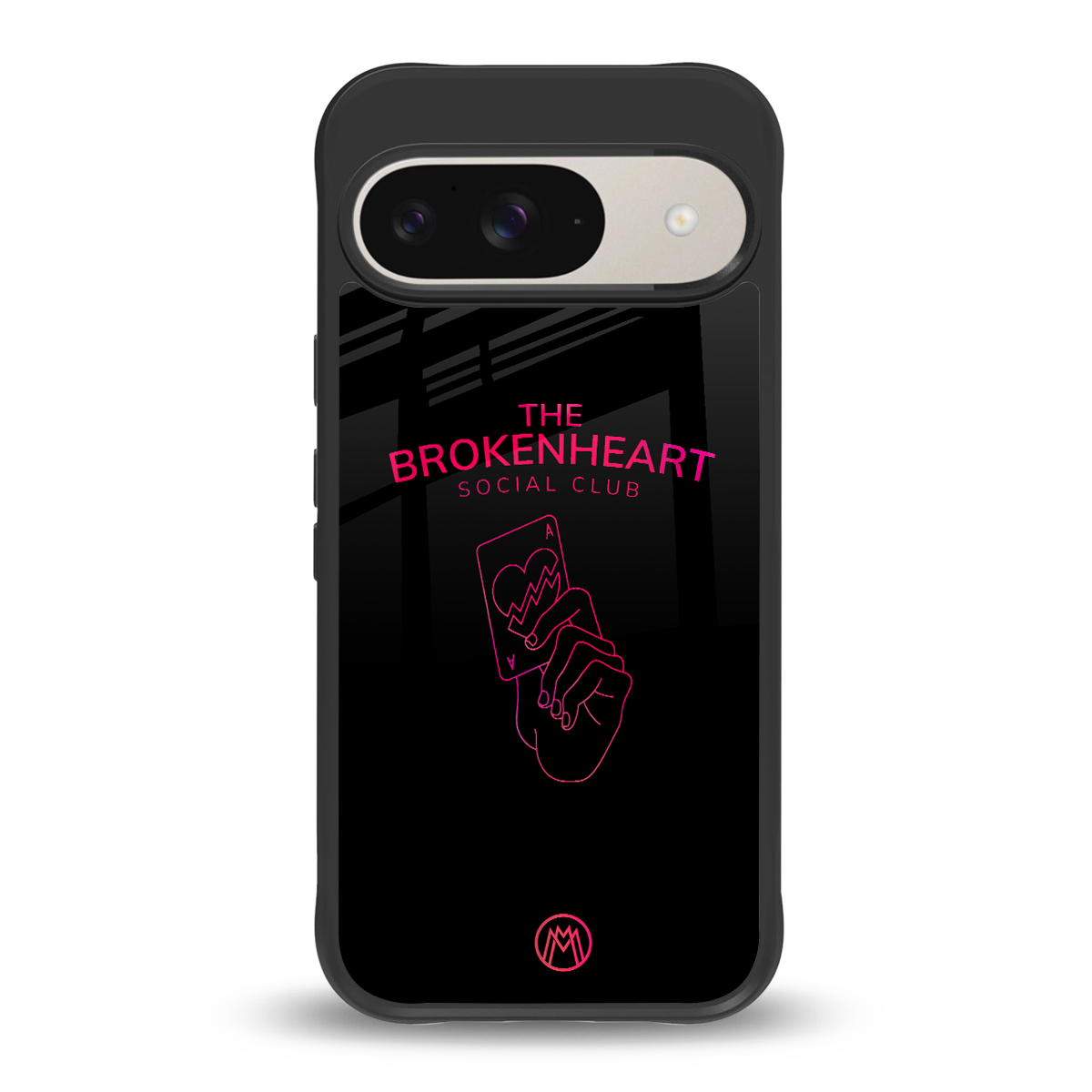 broken heart social club back phone cover | glass case for google pixel 9