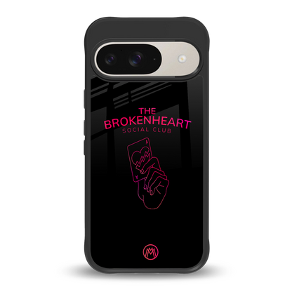 broken heart social club back phone cover | glass case for google pixel 9