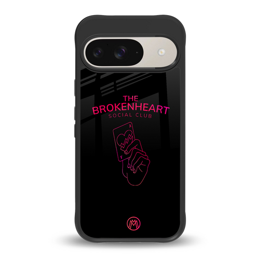 broken heart social club back phone cover | glass case for google pixel 9