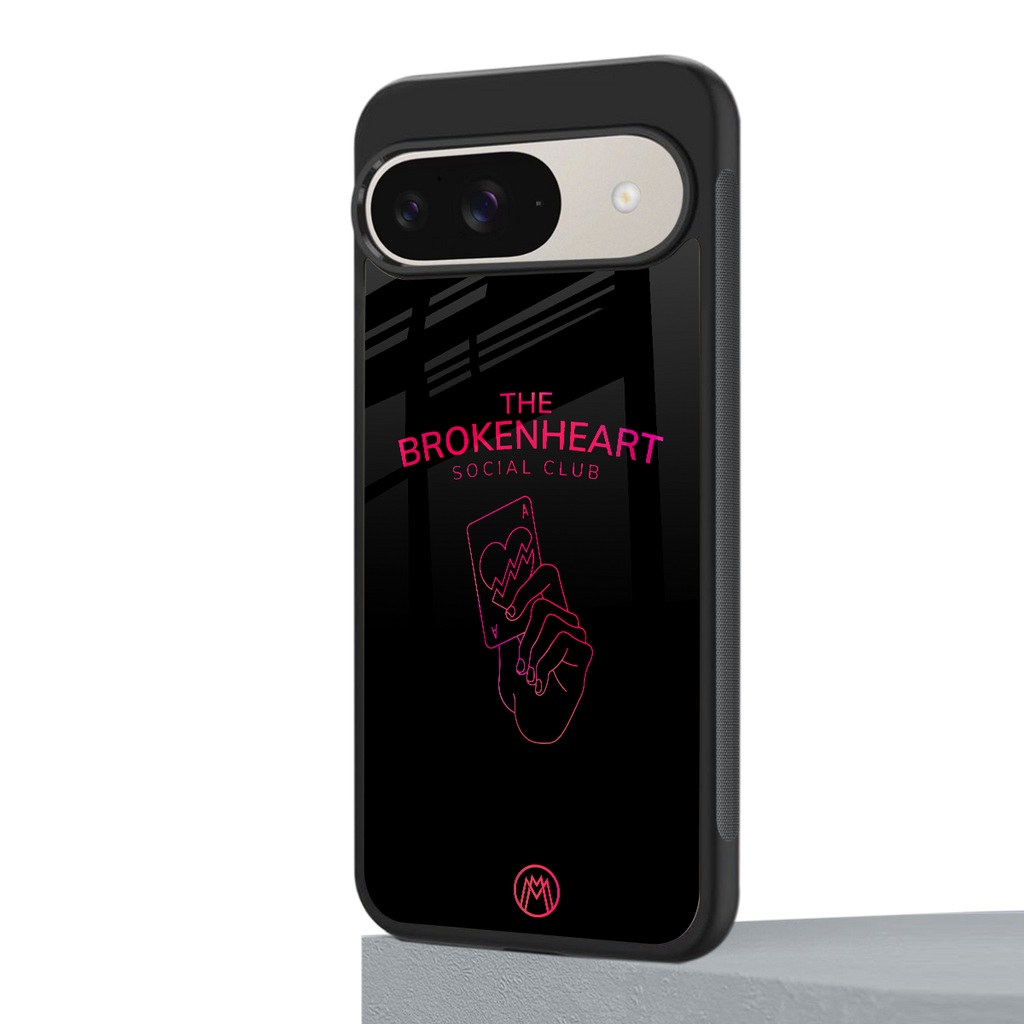 broken heart social club back phone cover | glass case for google pixel 9