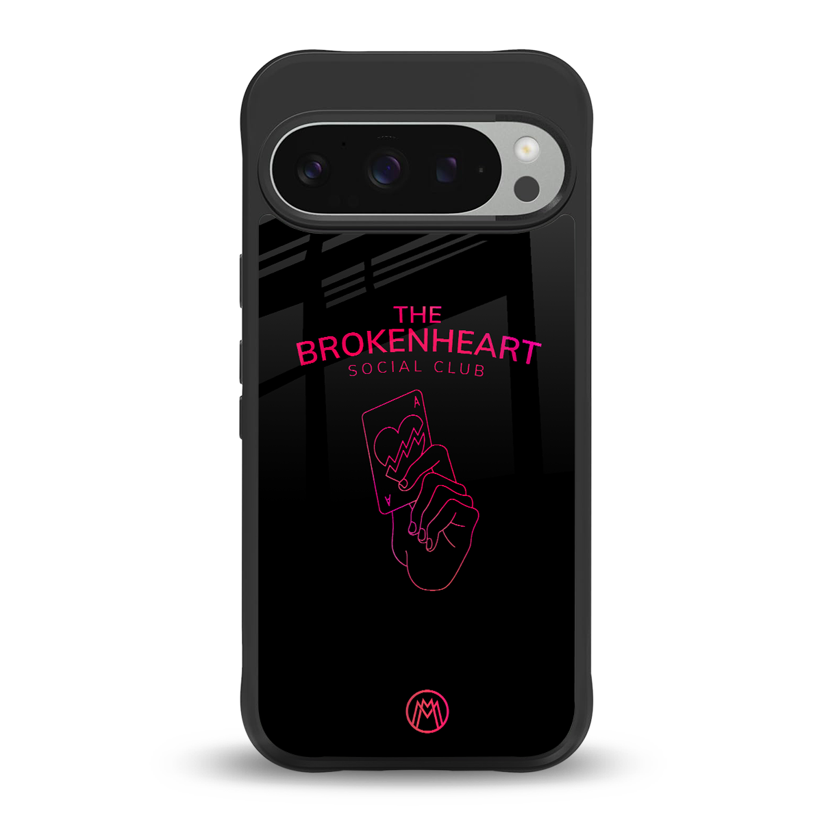 broken heart social club back phone cover | glass case for google pixel 9 pro xl