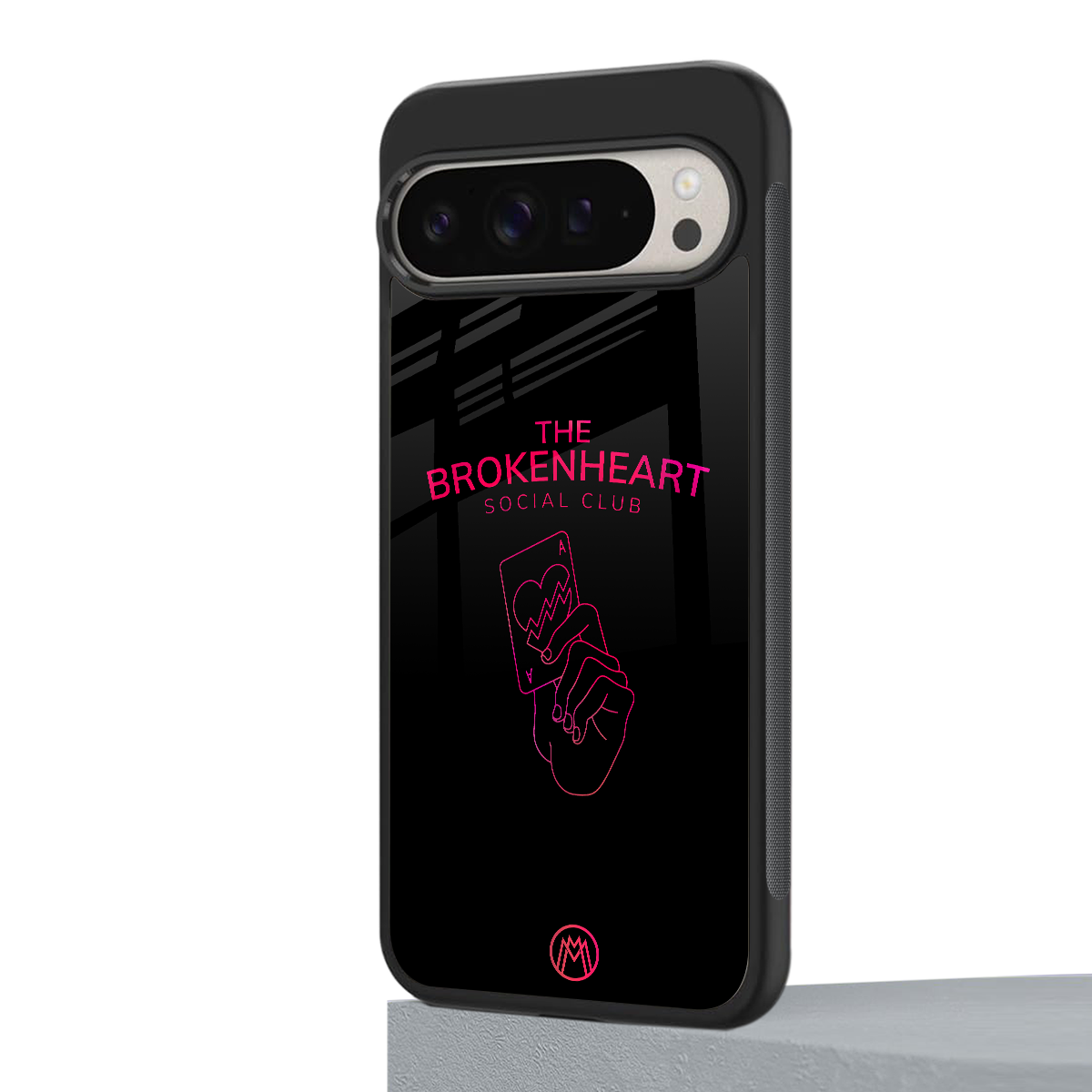 broken heart social club back phone cover | glass case for google pixel 9 pro xl