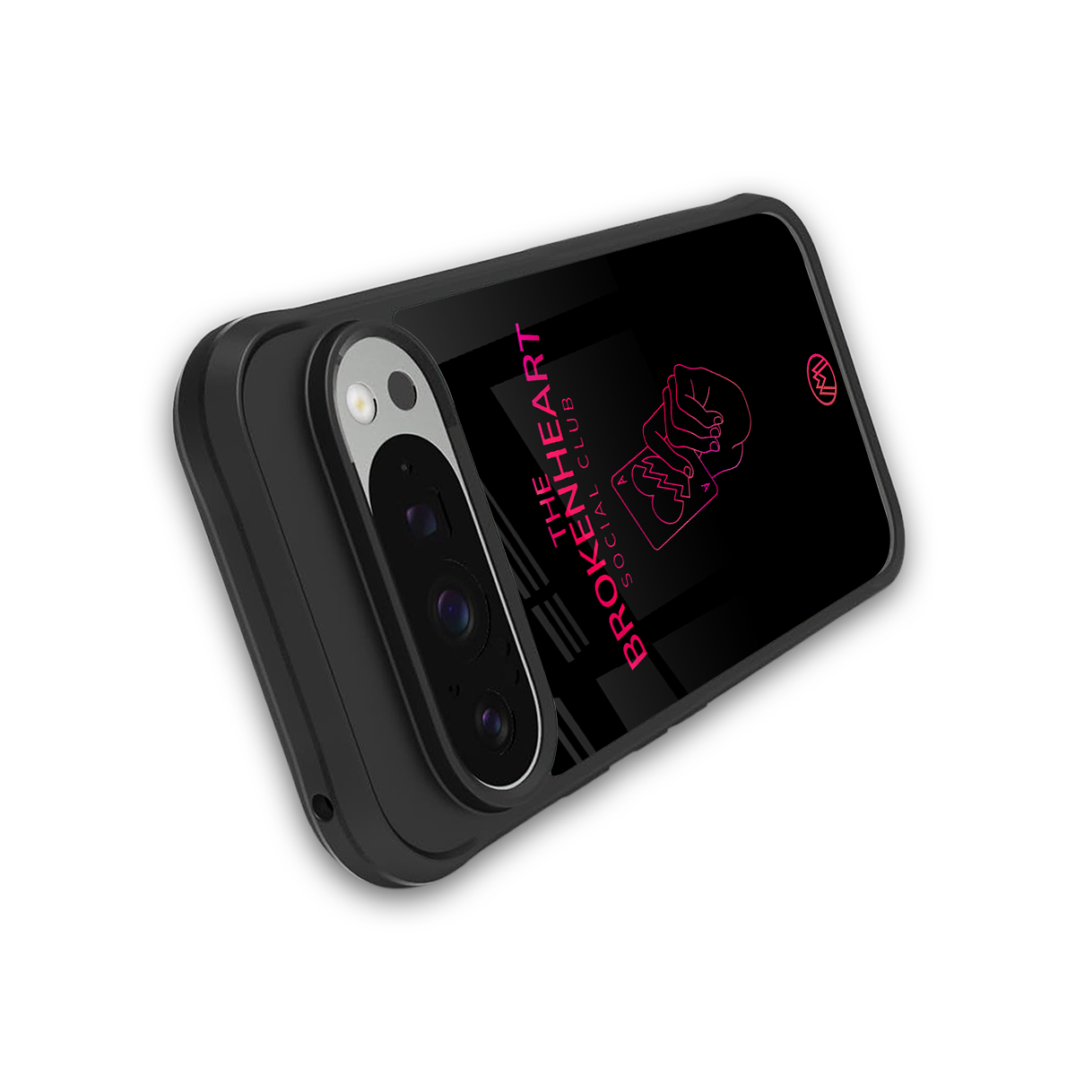 broken heart social club back phone cover | glass case for google pixel 9 pro xl