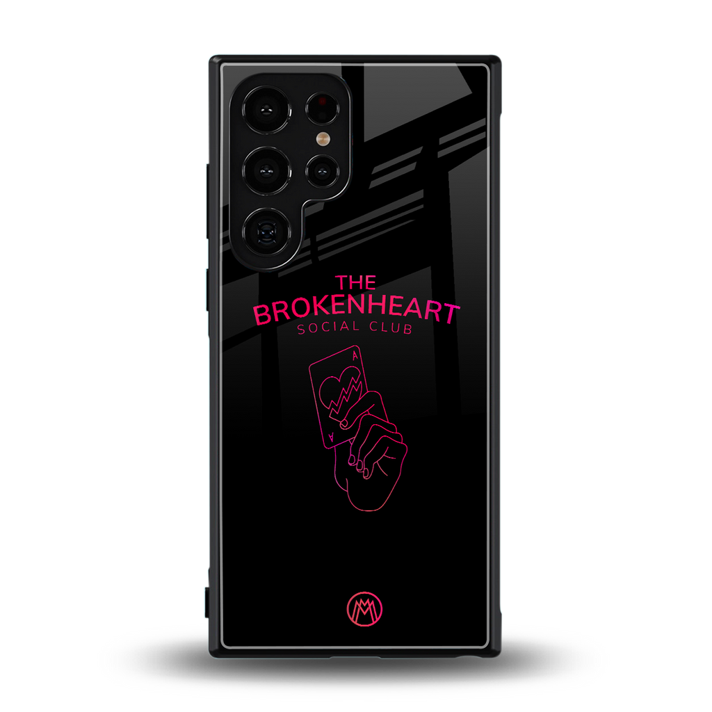 broken heart social club back phone cover | glass case for samsung galaxy s23 ultra