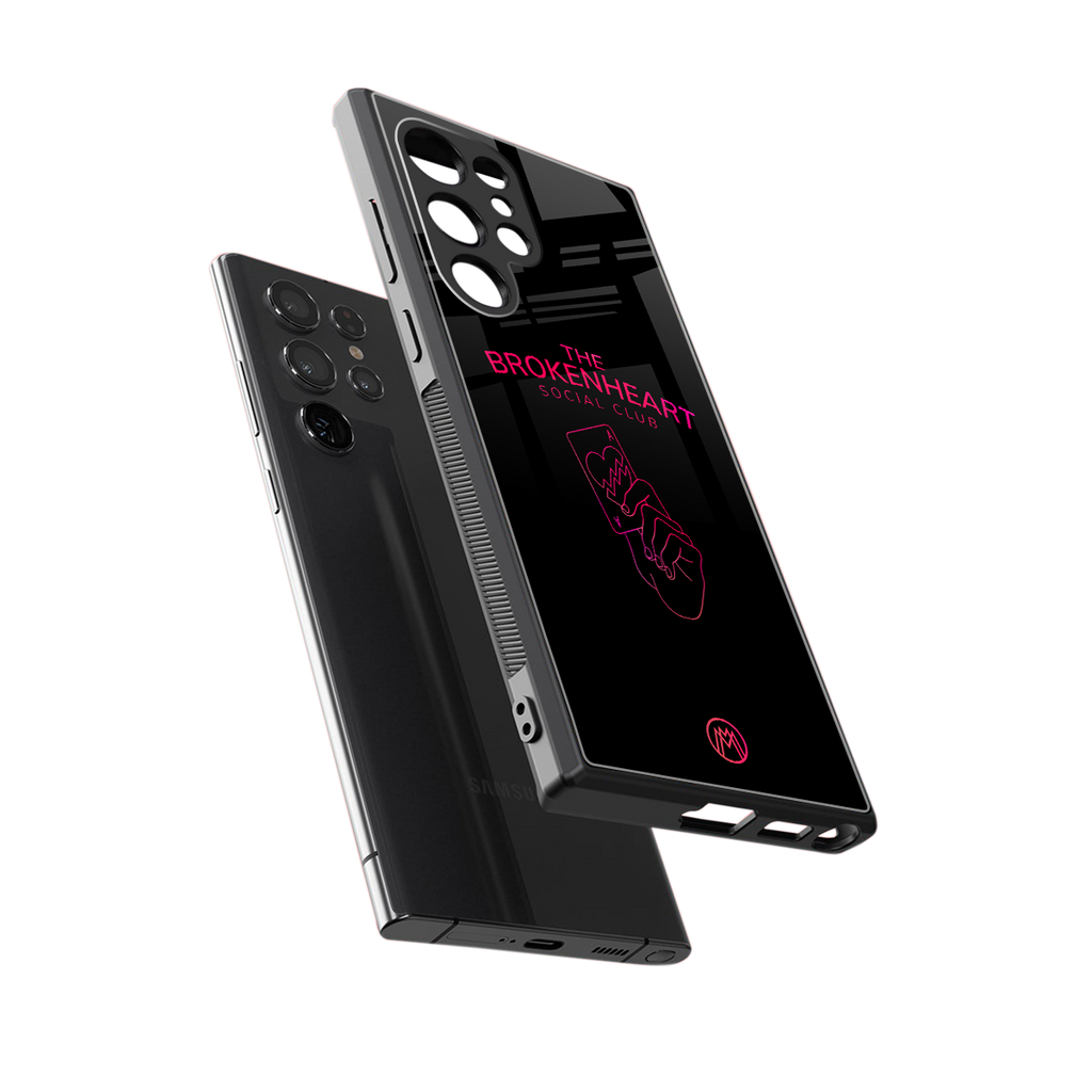 broken heart social club back phone cover | glass case for samsung galaxy s23 ultra