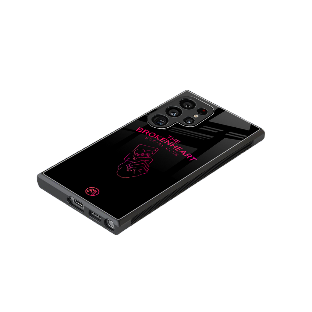 broken heart social club back phone cover | glass case for samsung galaxy s23 ultra