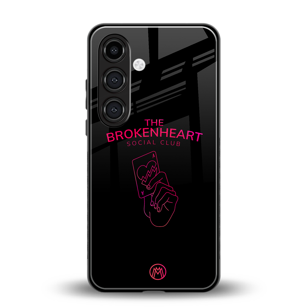 broken heart social club back phone cover | glass case for samsung galaxy s23 plus