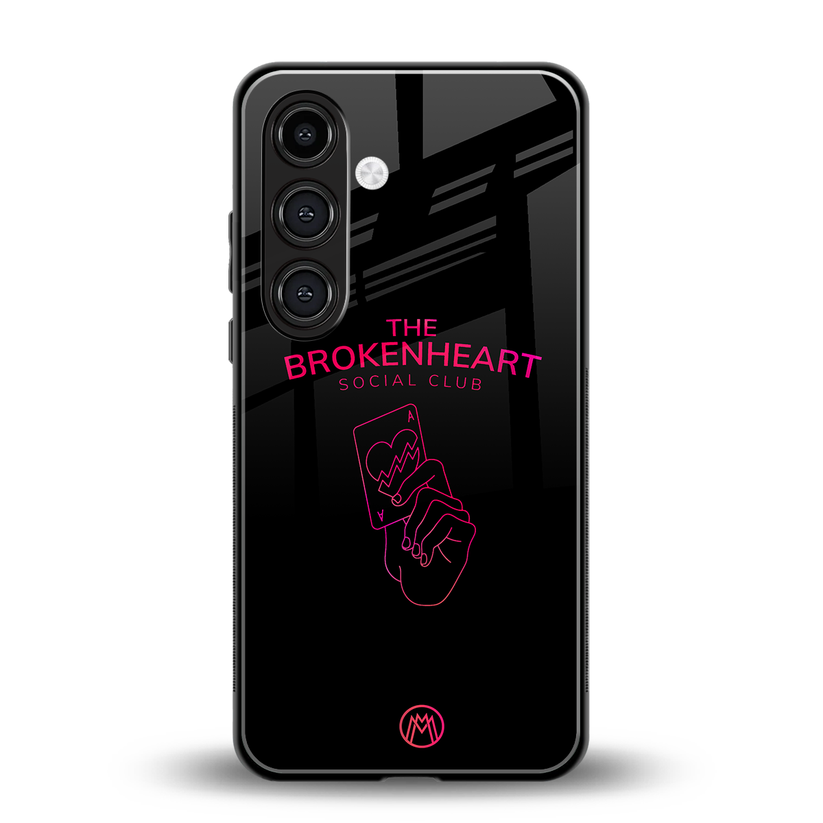 broken heart social club back phone cover | glass case for samsung galaxy s24 fe