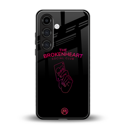 broken heart social club back phone cover | glass case for samsung galaxy s24 fe
