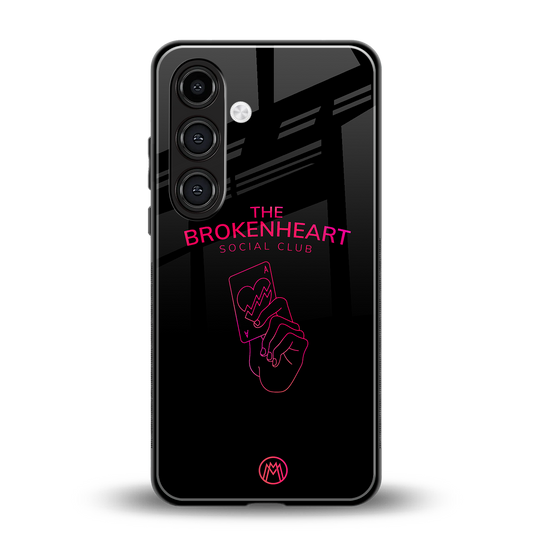 broken heart social club back phone cover | glass case for samsung galaxy s24 fe