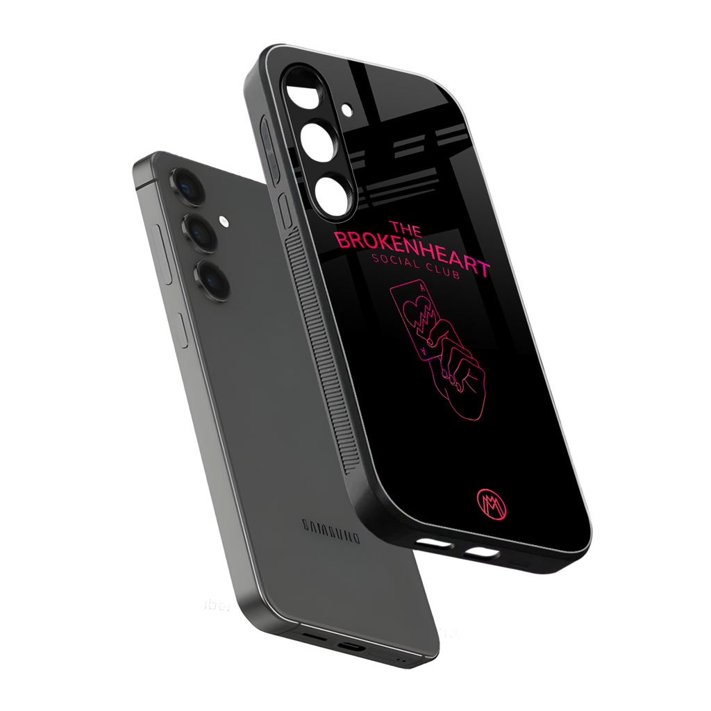 broken heart social club back phone cover | glass case for samsung galaxy s23 plus