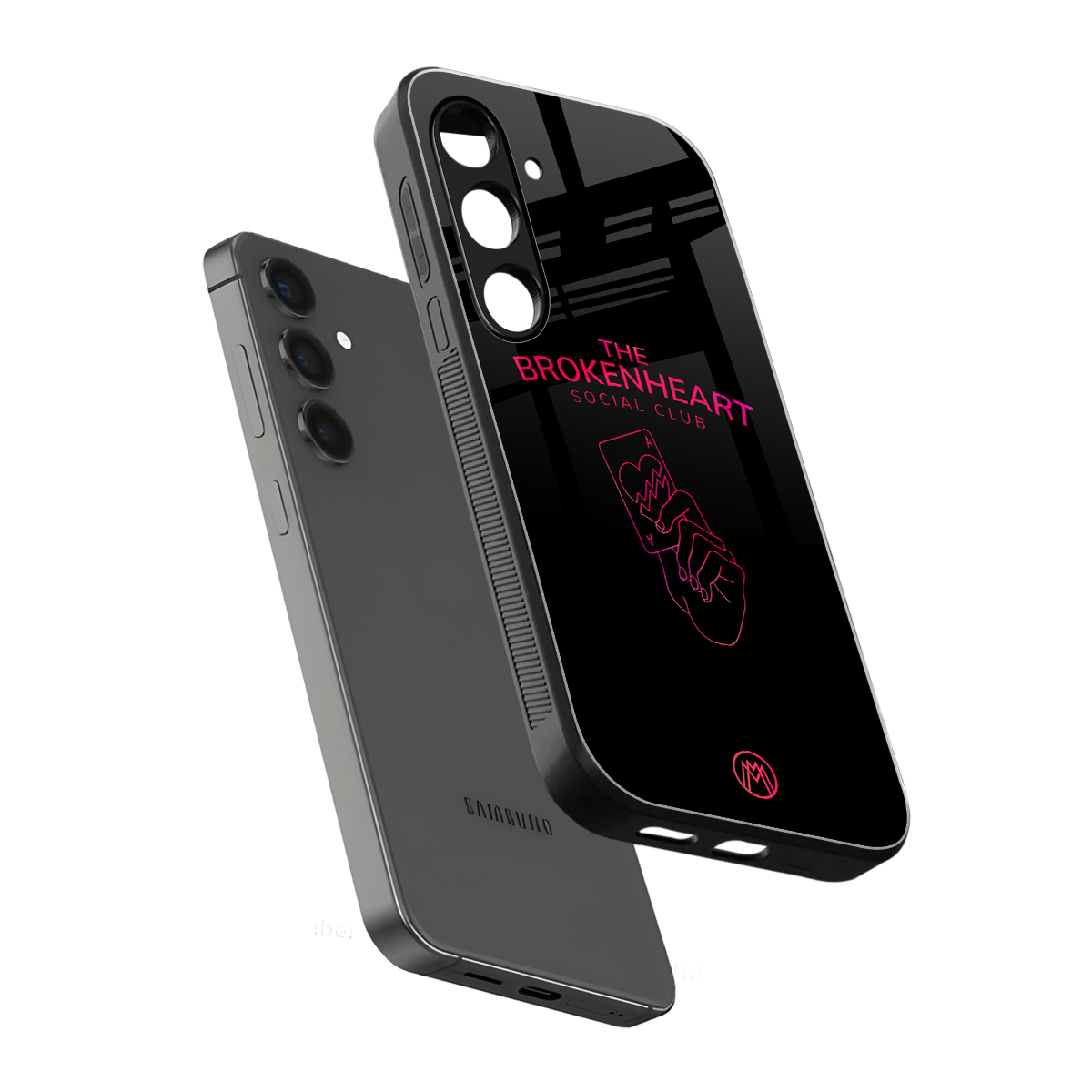 broken heart social club back phone cover | glass case for samsung galaxy s24 plus