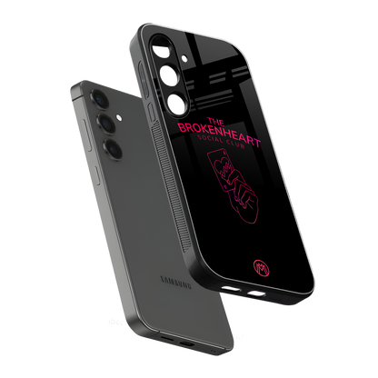 broken heart social club back phone cover | glass case for samsung galaxy s24 plus