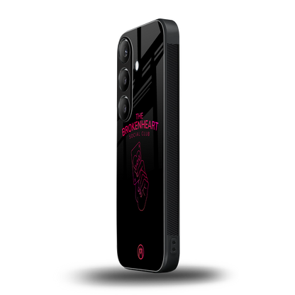 broken heart social club back phone cover | glass case for samsung galaxy s24 fe