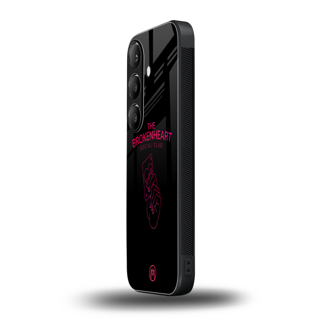 broken heart social club back phone cover | glass case for samsung galaxy s24 plus