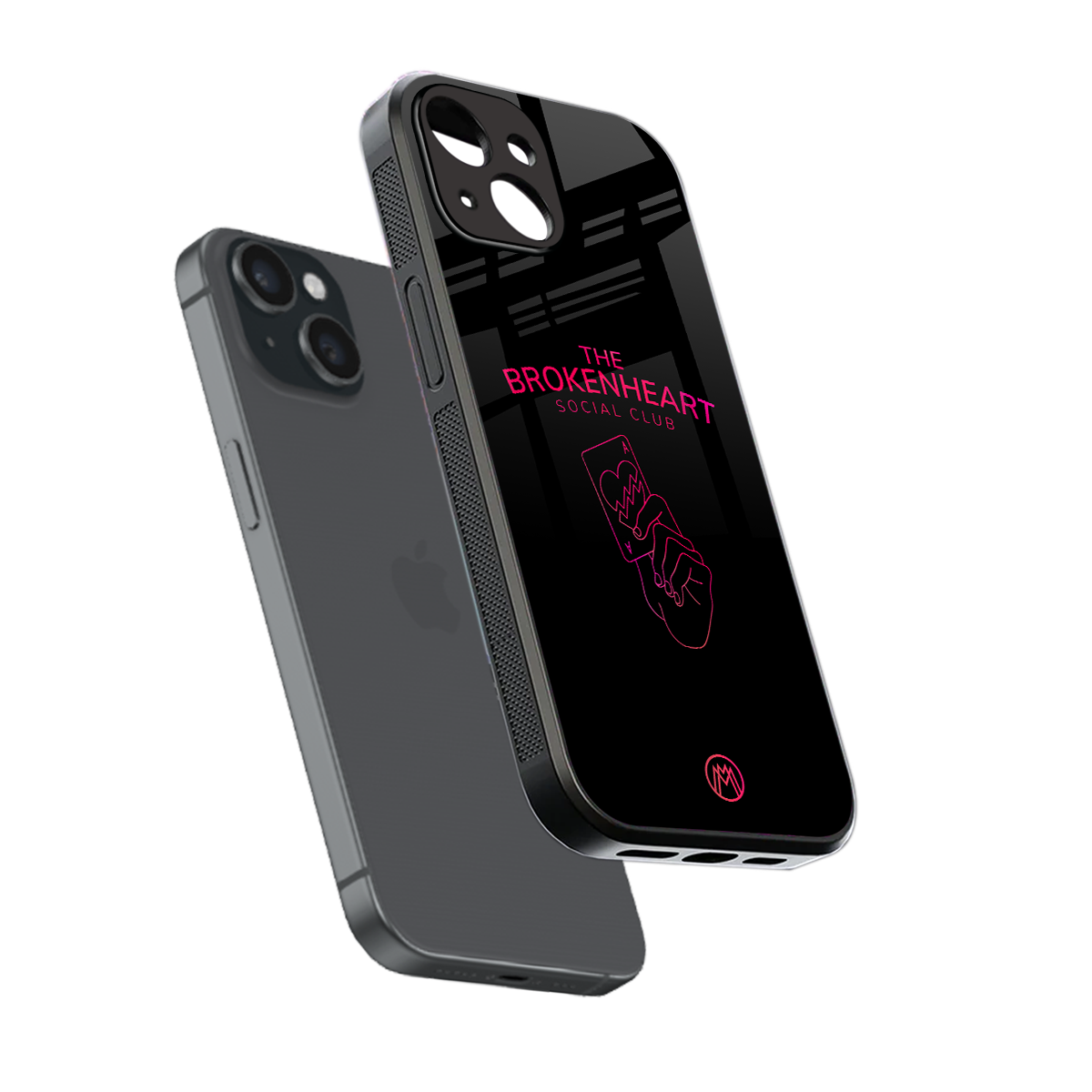 broken heart social club back phone cover | glass case for iphone 15
