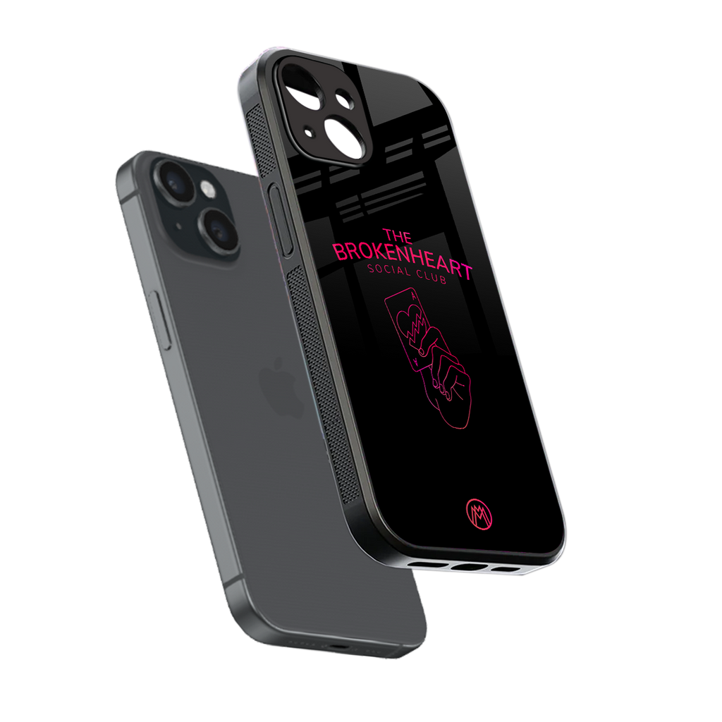 broken heart social club back phone cover | glass case for iphone 14