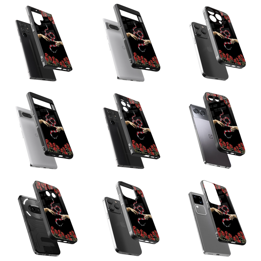 Durable Glass Back Mobile Case for iPhone, Samsung, OnePlus, Google Pixel, Redmi, Vivo, Oppo