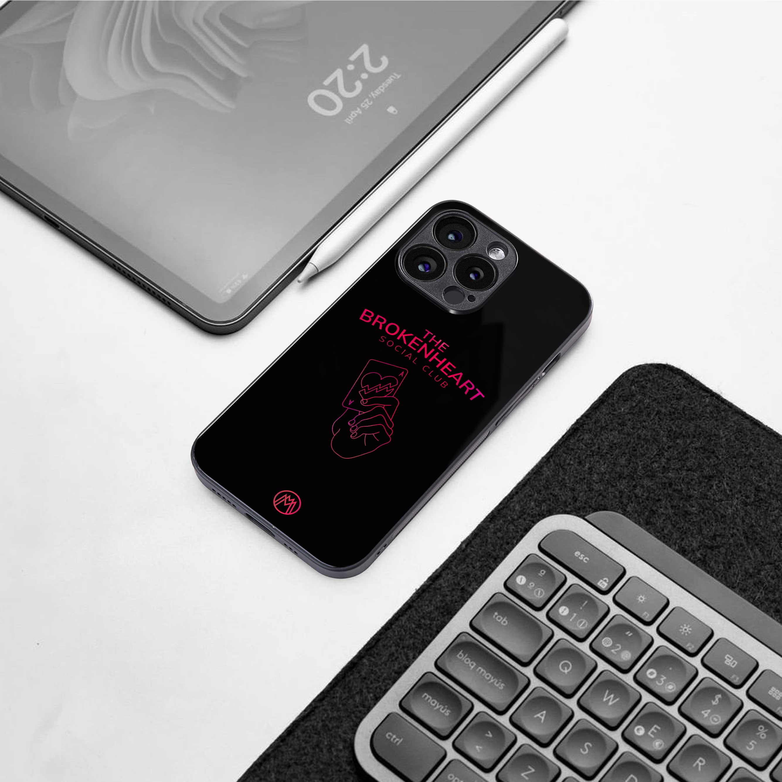 broken heart social club back phone cover | glass case for oneplus nord ce 3