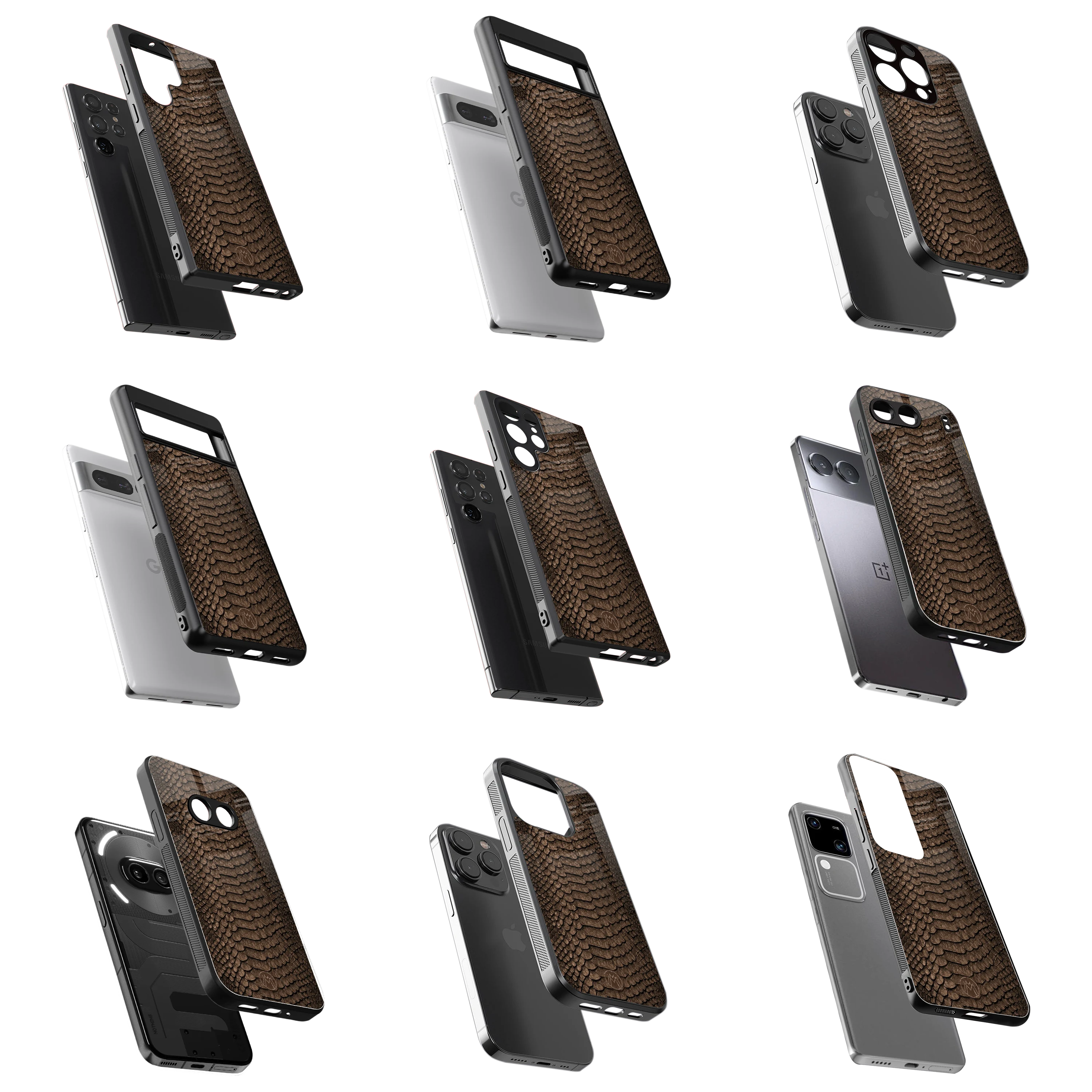 Durable Glass Back Mobile Case for iPhone, Samsung, OnePlus, Google Pixel, Redmi, Vivo, Oppo