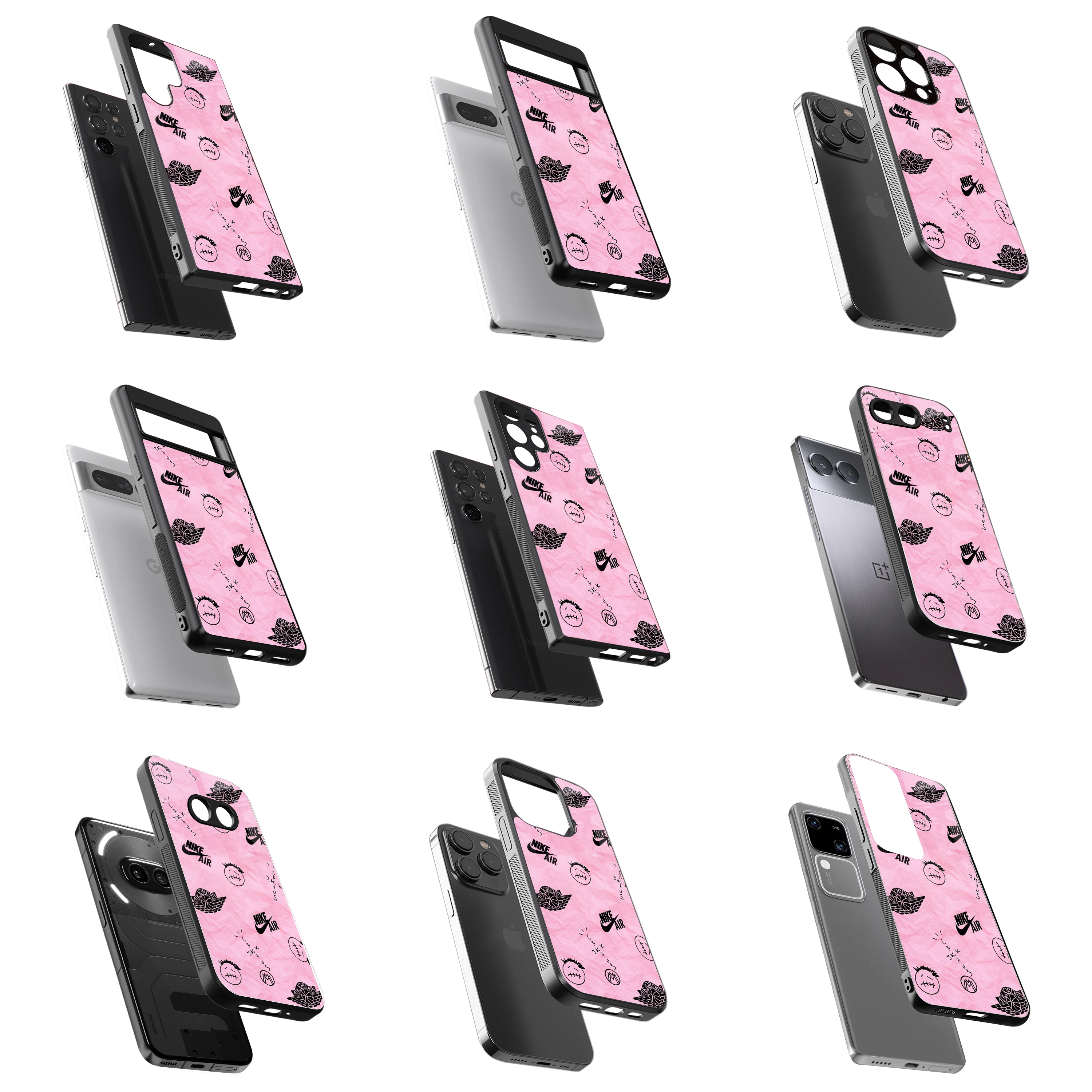 Durable Glass Back Mobile Case for iPhone, Samsung, OnePlus, Google Pixel, Redmi, Vivo, Oppo