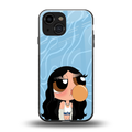 bubbly blue back phone cover | glass case for iphone 13 mini