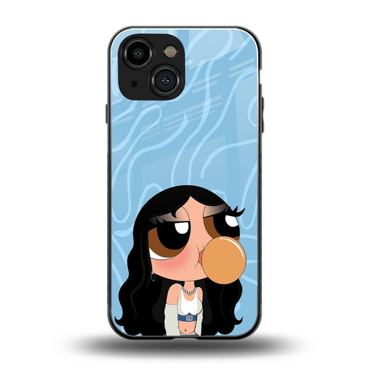 bubbly blue back phone cover | glass case for iphone 13 mini